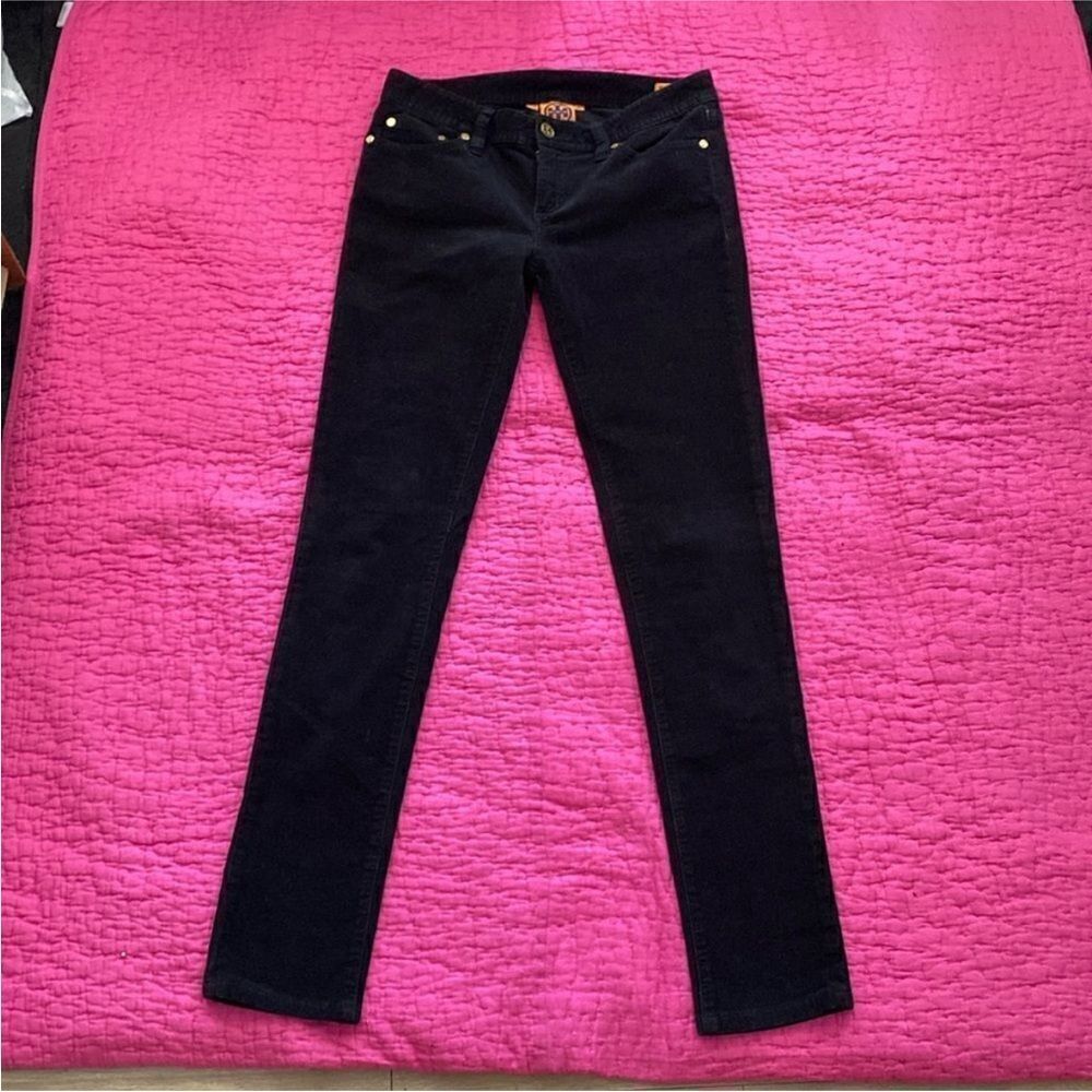 Tory Burch Black  velvet Jeans, size 26